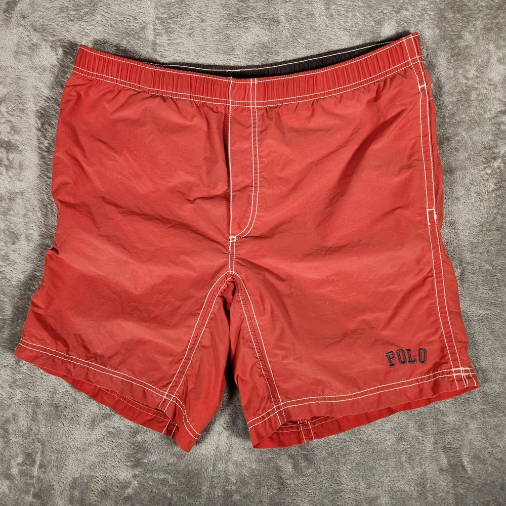 Polo Sport Swim‎ Trunks Men XL Red Excellent Board Shorts Mesh Lined Drawstring
